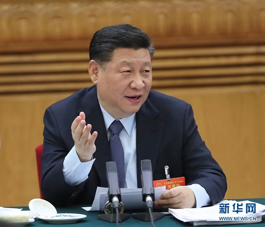 2019年3月7日，習(xí)近平參加十三屆全國人大二次會(huì)議甘肅代表團(tuán)的審議。新華社記者 鞠鵬 攝